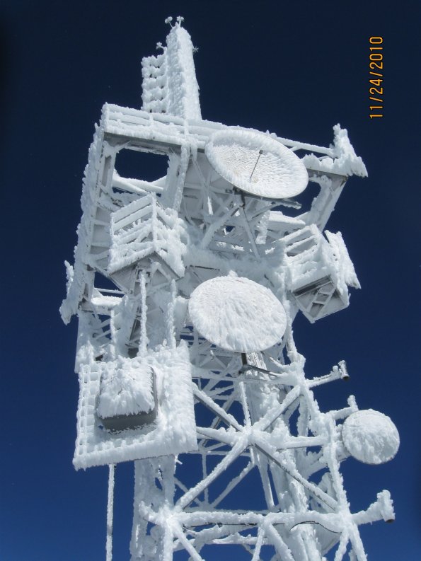 Tower snow packed